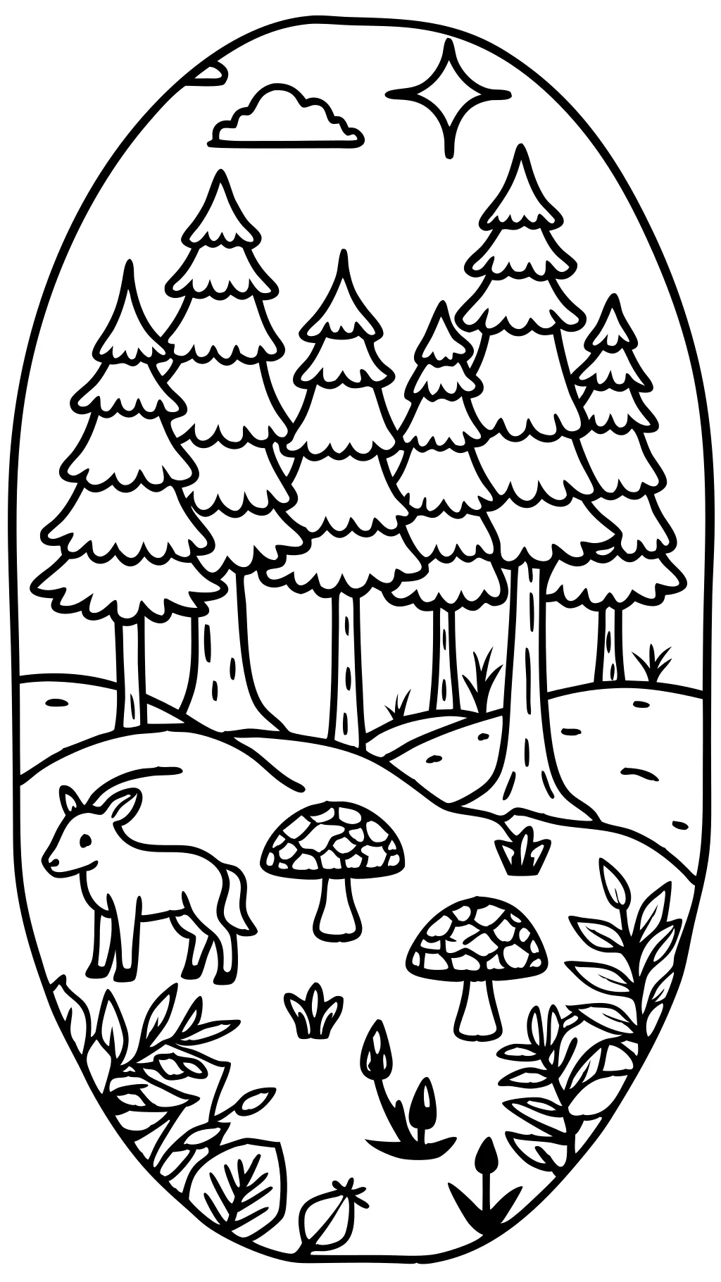 coloring pages of a forest